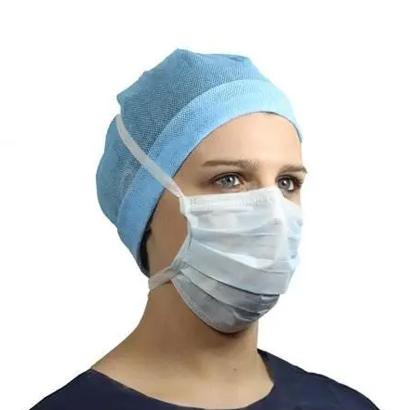 Masque médical type ii haute filtration 3 plis, à lien - bleu