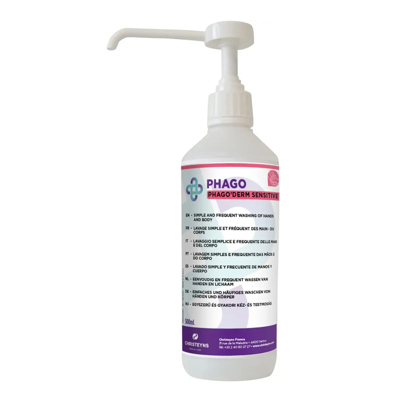 Phagoderm sensitive solution moussante pour les mains 500 ml - pompe montée