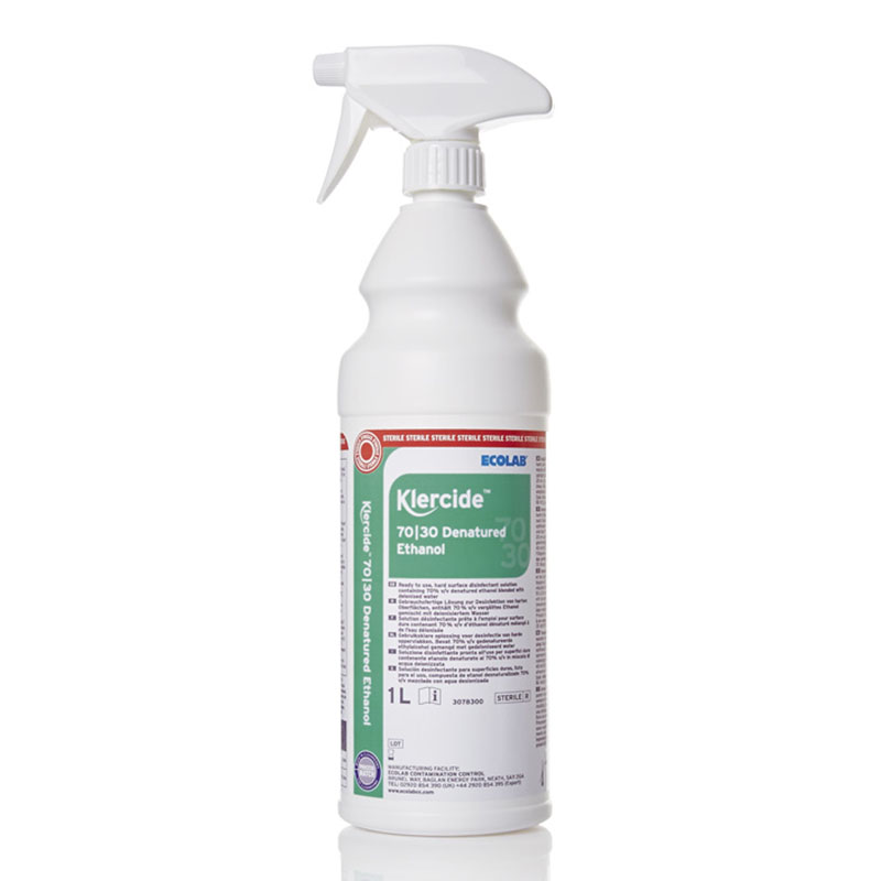 Klercide 70/30 denature ethanol sterile avec eau di en spray de 1 l.
